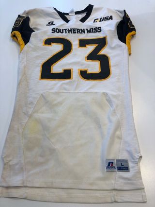 Game Worn Southern Mississippi Golden Eagles Football Jersey Large 23