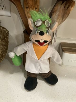 Chuck E Cheese 2011 Limited Edition Mad Scientist 10” Plush Toy Mouse Stuffed