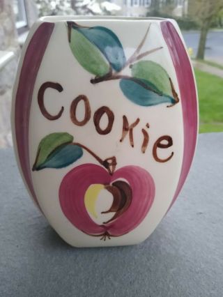 Purinton Pottery Oval Apple Series Cookie Jar Hand Decorated Design