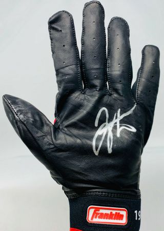 Joey Votto Signed Game Batting Glove Auto Black Beckett Bas Autograph