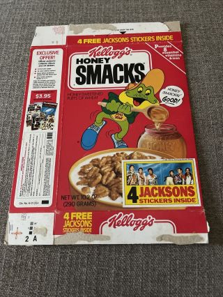 1985 Kellogg’s Honey Smacks Cereal Box,  Jacksons