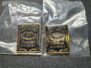 Vintage (x2) Jack Daniels Tennessee Whiskey Old No.  7 Black & Gold Lapel Pin