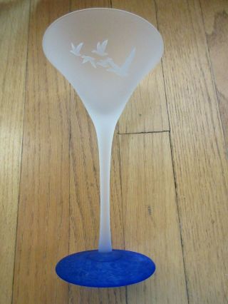 Grey Goose Vodka Frosted Martini Glass With Blue Stem And Bottom