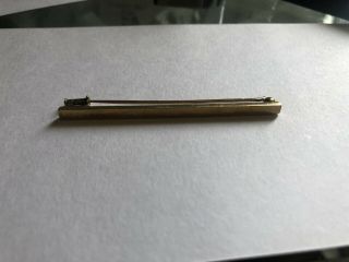 Vintage Plain 14k Yellow Gold Bar Pin 4.  5 Grams 2 1/4 " Long - Barrel Closure