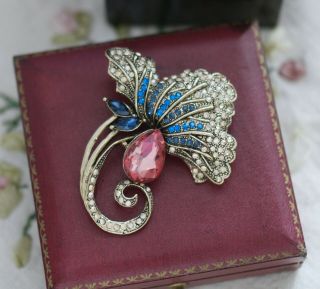 Vintage Art Deco Jewellery Brooch Crystal Rhinestone Antique Jewelry