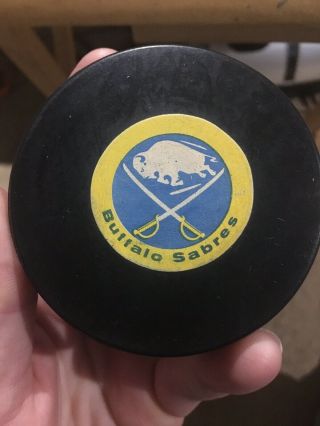 Vintage 1973 - 76 Buffalo Sabres Art Ross Converse Game Hockey Puck Nhl