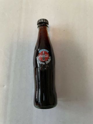 Coca - Cola Daytona Beach Miniature Filled Bottle 3 " High,  Old Stock
