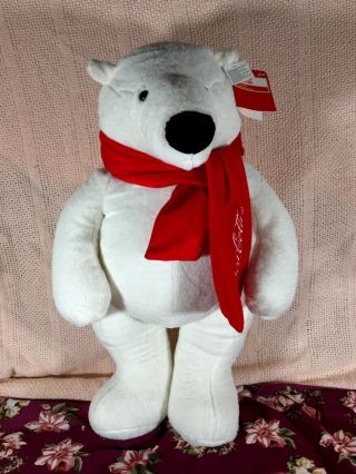 Coca - Cola Polar Bear Mascot Large Huge Plush Stuffed Animal Standing 30 "