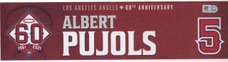 Albert Pujols 4/1/2021 Mlb Opening Day Game Metal Locker Name Plate Angels