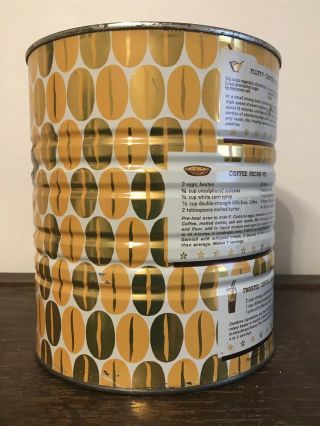 VTG HILLS BROTHERS BROS metal COFFEE tin retro beans yellow gold shabby chic 3