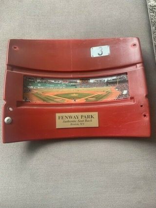 Fenway Park Stadium Back Of Seat =game = Mlb Authenticated =boston Red Sox