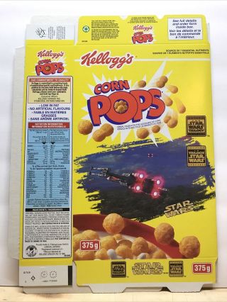 Vintage 1997 Kellogg’s Corn Pops Flat Cereal Box Canadian Star Wars Bc