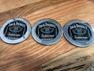Metal Jack Daniels Old Time No.  7 Tennessee Whiskey Coasters (3)