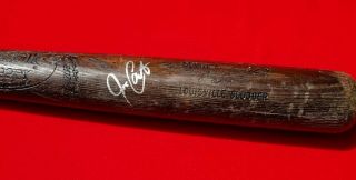1984 - 85 Joe Carter Game Signed Bat Cleveland Indians Team Auto 80s Vtg