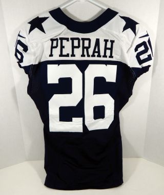 2012 Dallas Cowboys Charlie Peprah 26 Game Issued Navy Jersey Thanksgiving Tb 4