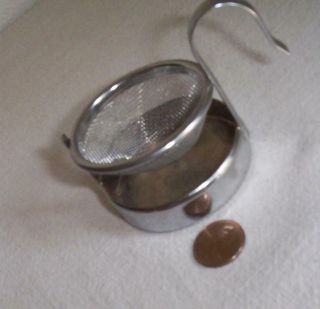 Vintage Swivel Tea Bag Holder Strainer W/ Drip Bowl