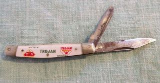 Trojan Seed Corn Pocket Knife Trojan Country " Breeds " Advertising