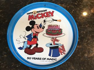 Vintage Serving Tray 1970,  S 50 Years Of Magic Disney