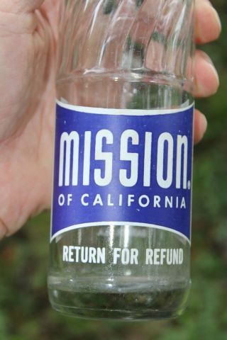 1964 Gadsden Alabama Mission Of California Acl Bottle Ala Al Rare