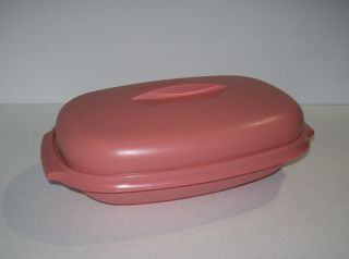 Tupperware 1273 - 6 - Microwave - Steamer Reheat Serve & Store Pink Rose - Vintage