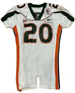 Ed Reed Miami Hurricanes Team Issued Rose Bowl National Championship Game Jersey