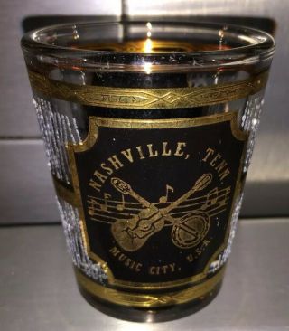 Nashville Shot Glass By Culver Nashville Tn Music City Usa Vintage Barware