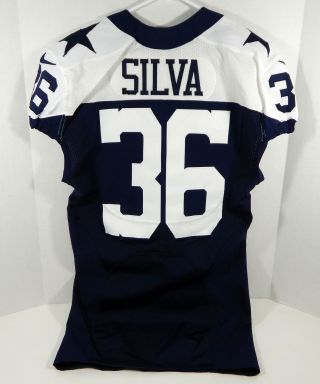 2012 Dallas Cowboys Mana Silva 36 Game Issued Navy Jersey Thanksgiving Tb 6
