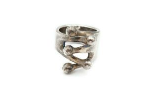 Anna Greta Eker Norway Modernist Sterling Silver 925 S Crown Jester Ring Size 5