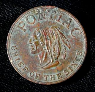 Pontiac Chief Of The Sixes Product Of General Motors Auto Car Indian Head Token
