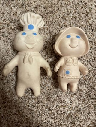 Pillsbury Dough Boy And Girl Doll Figures 1971/1972 Set Of 2