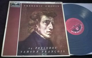 Samson Francois - Chopin: 24 Preludes Lp Columbia 33cx 1877 Mono Uk Ed1
