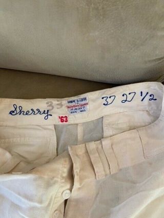 1963 Larry Sherry Game Used/worn Home Uniform Pants La Dodgers