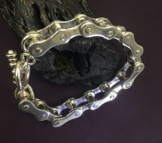 925 Sterling Silver " Bike Chain " Bracelet 8 - 1/4 X 1/2 Inch 85 Gm