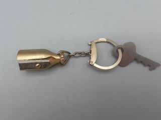 Vintage Brass Milk Bottle Pencil Sharpener Key Chain Holder