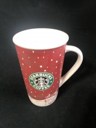 2007 Starbucks 16 Oz Tall Holiday/christmas Coffee Tea Mug Cup Mermaid Logo Red