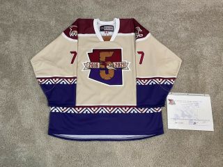 Tucson Roadrunners Game Worn Ahl Authentic Ccm Specialty 5th Year Jersey 56