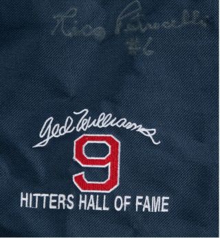 1990s Rico Petrocelli Owned Game Signed Ted Williams Hitters Hof Bag Loa