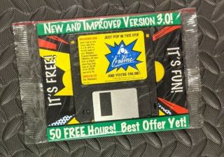 Nos 1998 America Online Version 3.  0 Floppy Disc 100 Hours