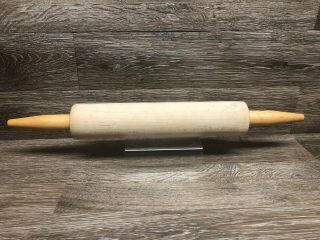 Vintage Farmhouse Era Handle Wooden Rolling Pin - Old Country Kitchen 19 "