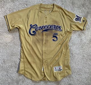 2016 Milwaukee Brewers Cerveceros Game Worn Jersey Mlb Authenticated