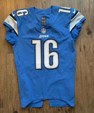 Detroit Lions 2016 Blue Nike Team Issued Nfl Football Jersey Sample Size 42