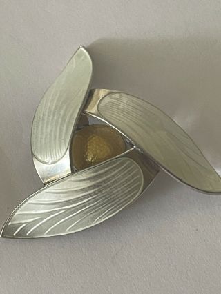 Aksel Holmsen Sterling Silver Enamel Brooch Pin Norwegian Norway