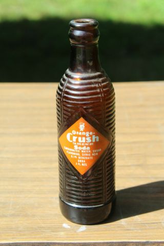 1954 Gadsden Alabama Orange Crush Soda Ribbed Acl Bottle Ala Al Rare