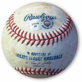 Zack Greinke Game Baseball 4/5/13 Dodgers Sanchez Foul Ball Ek217114