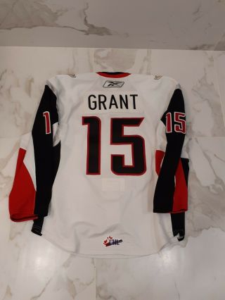 WHL MOOSE JAW WARRIORS GAME WORN WHITE JERSEY 15 GRANT 2