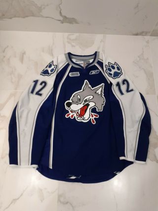 Ohl Sudbury Wolves Game Worn Blue Jersey 12 Schutt Photo Referenced