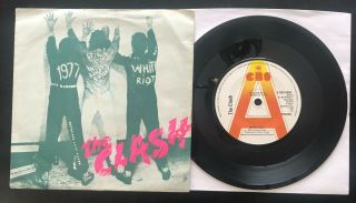 The Clash White Riot Rare 1st Uk A - Label Promo 7 " Ps Punk Sex Pistols