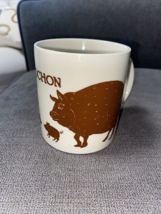 1979 Taylor & Ng Cochon Brown Pig Coffee Cup Mug Farm Animal