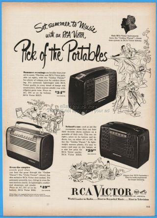 1950 Rca Victor Portable Radio Bx57 Bx6 Bx55 Summer Evenings School 