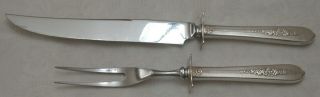Oneida 1939 Nobility Plate Royal Rose Carving Set Fork & Knife No Monogram